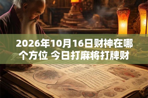 2026年10月16日财神在哪个方位 今日打麻将打牌财运方位