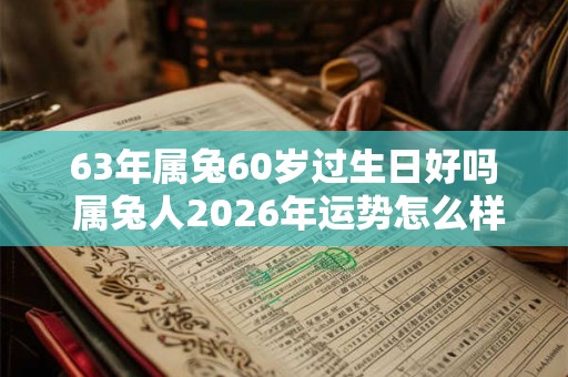 63年属兔60岁过生日好吗 属兔人2026年运势怎么样