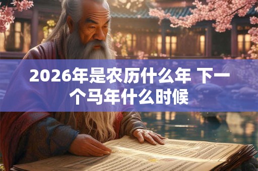 2026年是农历什么年 下一个马年什么时候