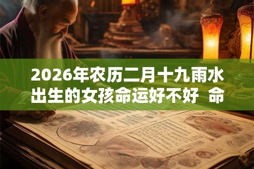 2026年农历二月十九雨水出生的女孩命运好不好  命运如何