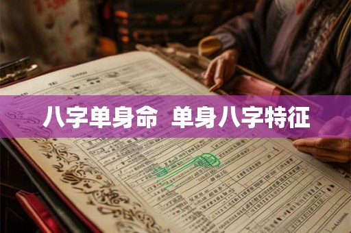 八字单身命 单身八字特征 八字单身命 单身八字特征