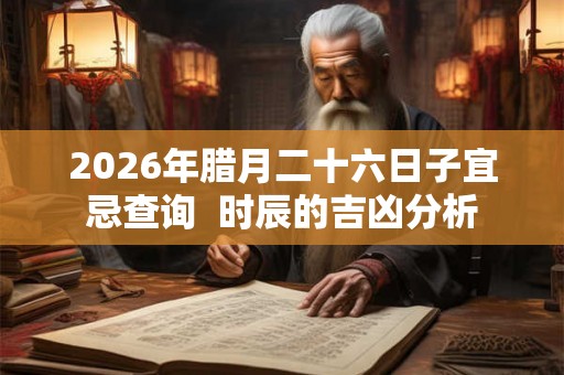 2026年腊月二十六日子宜忌查询  时辰的吉凶分析