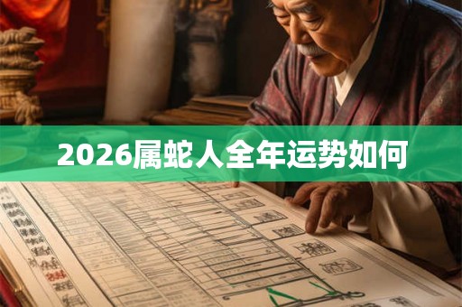 2026属蛇人全年运势如何