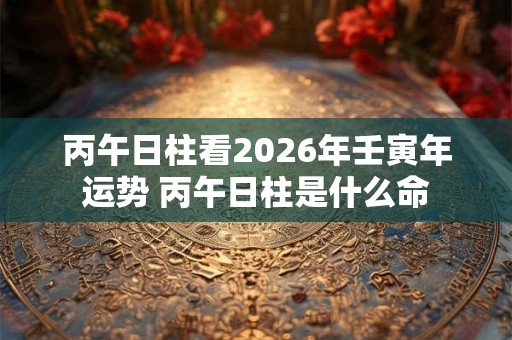 丙午日柱看2026年壬寅年运势 丙午日柱是什么命 丙午日柱看2026年壬寅年运势 丙午日柱是什么命