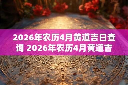 2026年农历4月黄道吉日查询 2026年农历4月黄道吉日一览表 2026年农历4月黄道吉日查询 2026年农历4月黄道吉日一览表