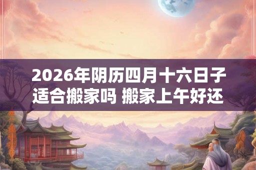 2026年阴历四月十六日子适合搬家吗 搬家上午好还是下午好