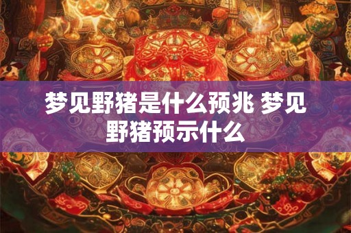梦见野猪是什么预兆 梦见野猪预示什么 梦见野猪是什么预兆 梦见野猪预示什么