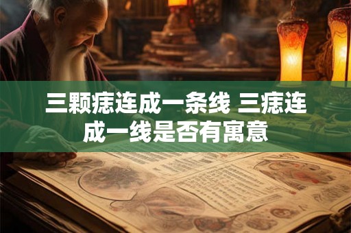 三颗痣连成一条线 三痣连成一线是否有寓意