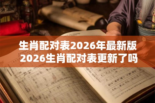 生肖配对表2026年最新版 2026生肖配对表更新了吗