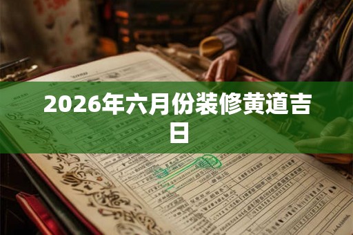 2026年六月份装修黄道吉日
