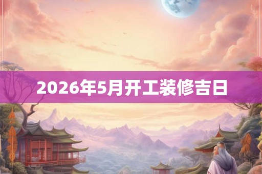 2026年5月开工装修吉日