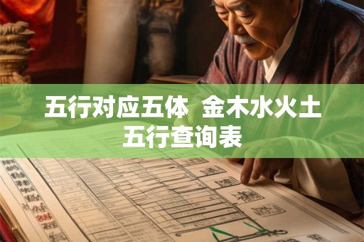 五行对应五体  金木水火土五行查询表