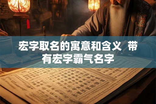 宏字取名的寓意和含义  带有宏字霸气名字