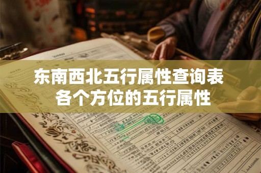 东南西北五行属性查询表  各个方位的五行属性
