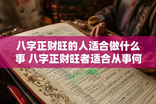 八字正财旺的人适合做什么事 八字正财旺者适合从事何职业
