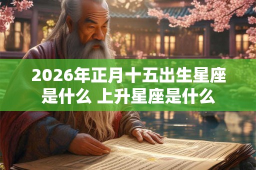 2026年正月十五出生星座是什么 上升星座是什么