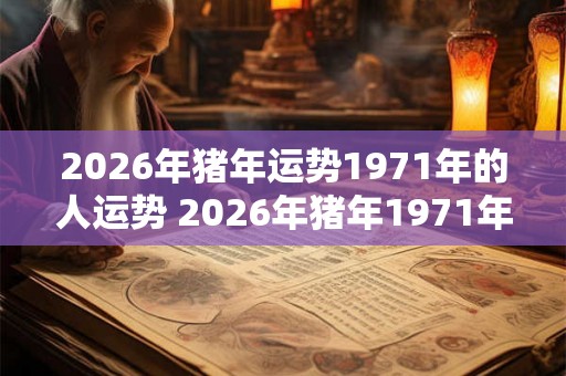 2026年猪年运势1971年的人运势 2026年猪年1971年生肖的人能否顺利发展