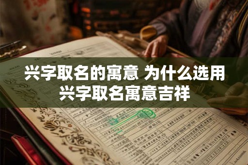 兴字取名的寓意 为什么选用兴字取名寓意吉祥
