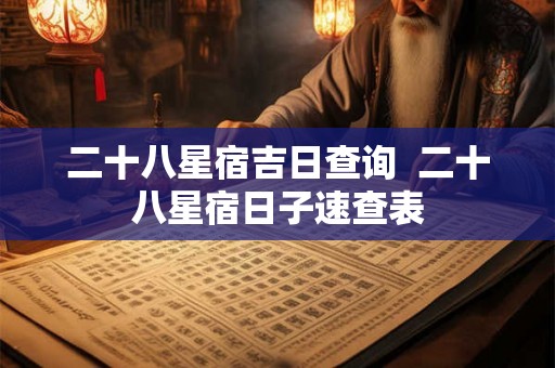二十八星宿吉日查询  二十八星宿日子速查表