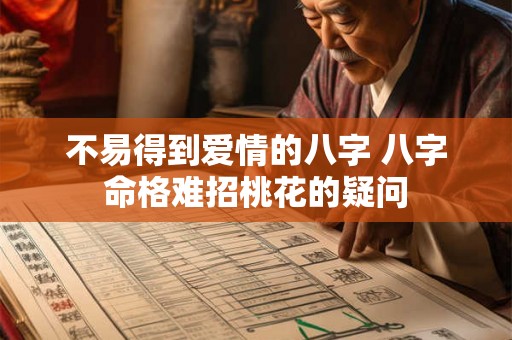 不易得到爱情的八字 八字命格难招桃花的疑问