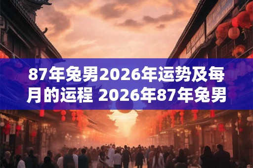 87年兔男2026年运势及每月的运程 2026年87年兔男的运势及月运如何
