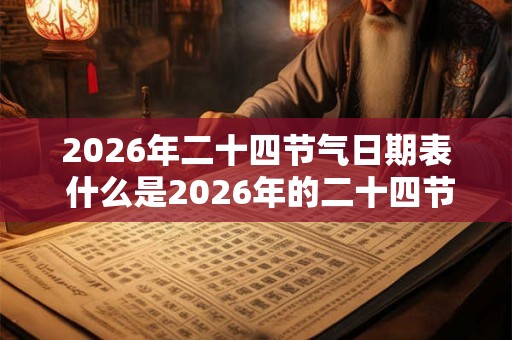 2026年二十四节气日期表 什么是2026年的二十四节气日期表
