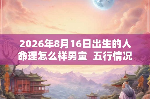 2026年8月16日出生的人命理怎么样男童 五行情况查询 2026年8月16日出生的人命理怎么样男童 五行情况查询