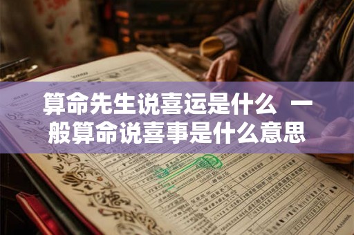 算命先生说喜运是什么 一般算命说喜事是什么意思 算命先生说喜运是什么 一般算命说喜事是什么意思