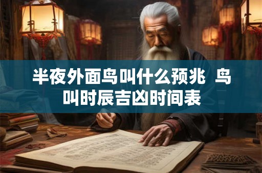 半夜外面鸟叫什么预兆  鸟叫时辰吉凶时间表