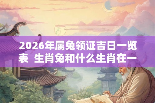 2026年属兔领证吉日一览表  生肖兔和什么生肖在一起合适