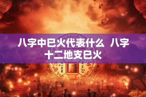 八字中巳火代表什么  八字十二地支巳火