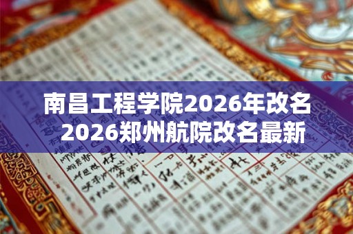 南昌工程学院2026年改名  2026郑州航院改名最新