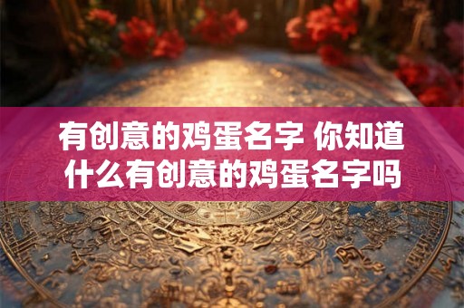 有创意的鸡蛋名字 你知道什么有创意的鸡蛋名字吗