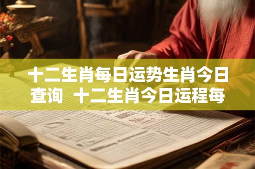 十二生肖每日运势生肖今日查询  十二生肖今日运程每日运势查询十二生