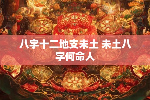 八字十二地支未土 未土八字何命人