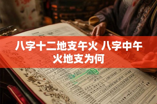 八字十二地支午火 八字中午火地支为何