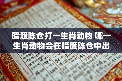 暗渡陈仓打一生肖动物 哪一生肖动物会在暗度陈仓中出现