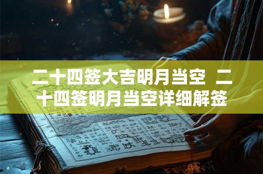 二十四签大吉明月当空  二十四签明月当空详细解签