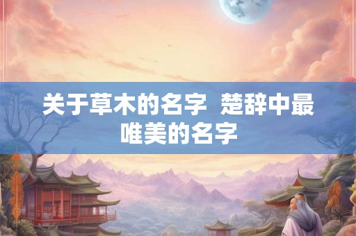 关于草木的名字  楚辞中最唯美的名字