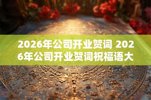 2026年公司开业贺词 2026年公司开业贺词祝福语大全
