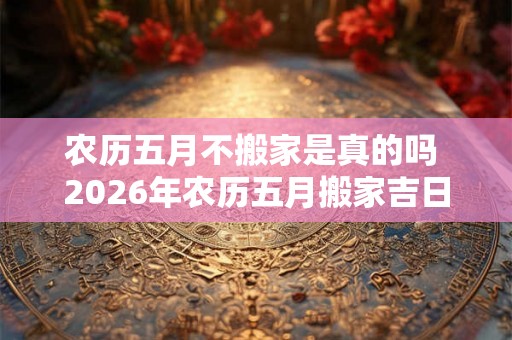 农历五月不搬家是真的吗 2026年农历五月搬家吉日查询 农历五月不搬家是真的吗 2026年农历五月搬家吉日查询