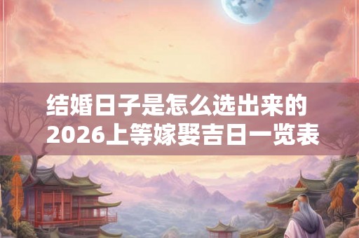结婚日子是怎么选出来的  2026上等嫁娶吉日一览表