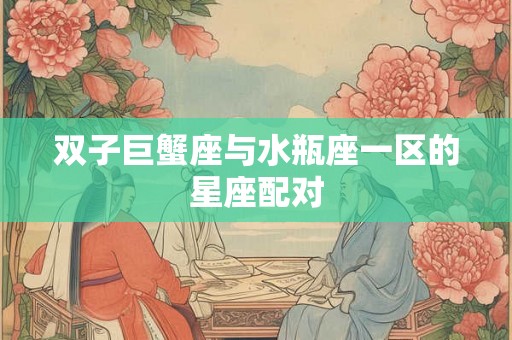 双子巨蟹座与水瓶座一区的星座配对