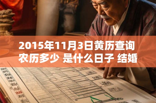 2015年11月3日黄历查询 农历多少 是什么日子 结婚吉时