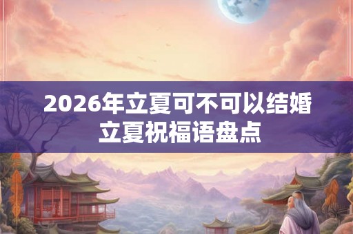2026年立夏可不可以结婚 立夏祝福语盘点