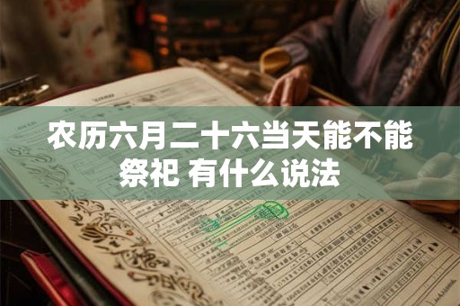 农历六月二十六当天能不能祭祀 有什么说法