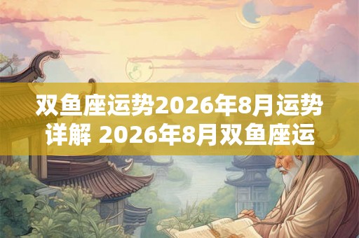 双鱼座运势2026年8月运势详解 2026年8月双鱼座运势如何
