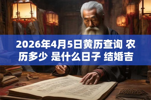 2026年4月5日黄历查询 农历多少 是什么日子 结婚吉时 2026年4月5日黄历查询 农历多少 是什么日子 结婚吉时