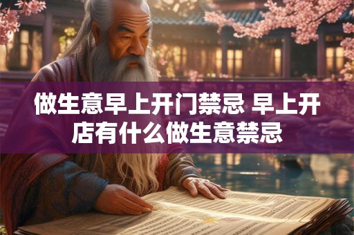 做生意早上开门禁忌 早上开店有什么做生意禁忌