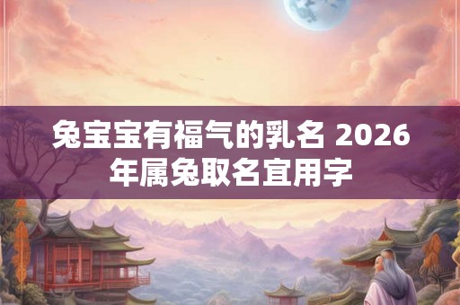 兔宝宝有福气的乳名 2026年属兔取名宜用字